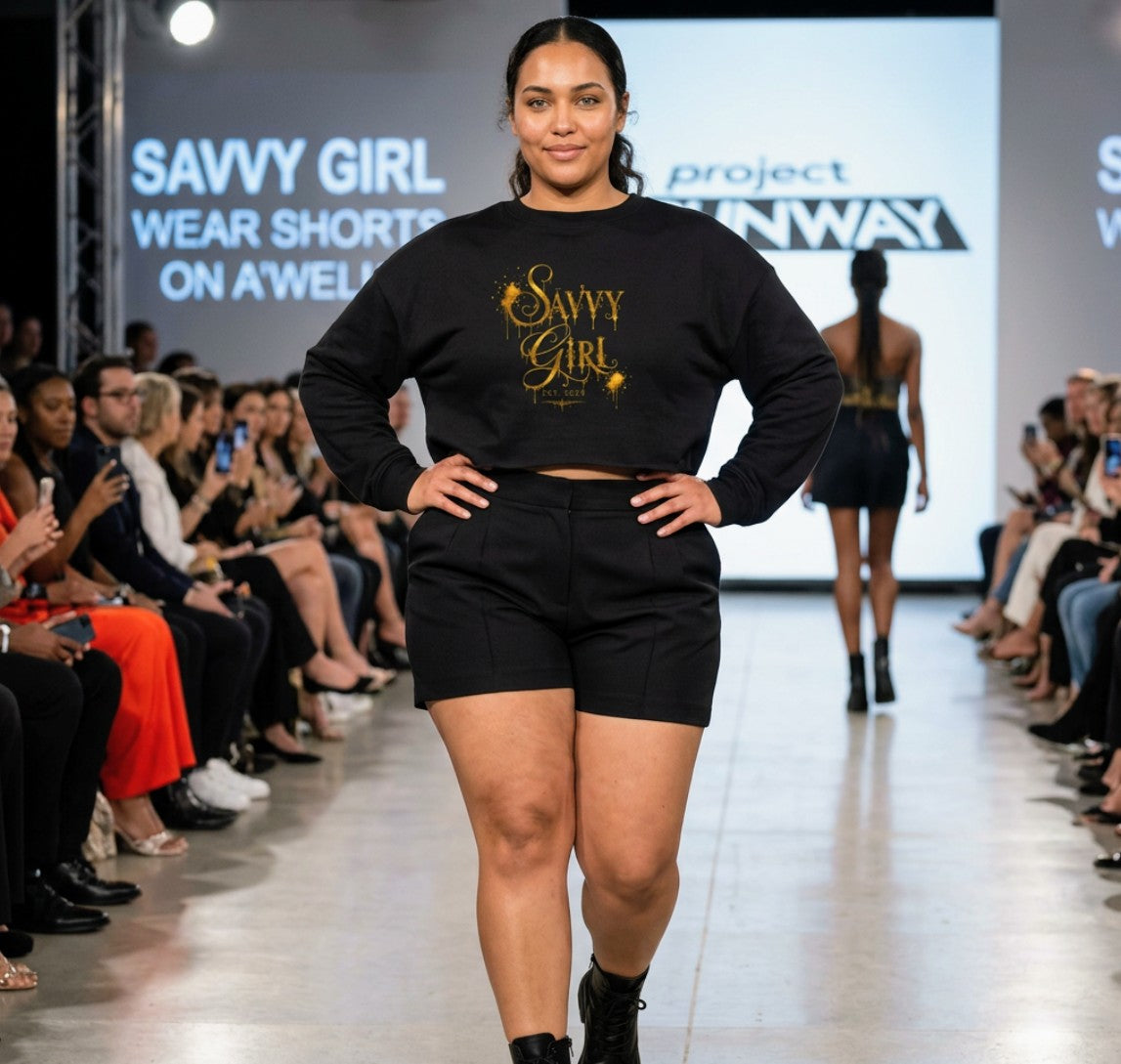 Cropped Sweatshirt — 'Oavy Girl' Gold Script Cropped Sweatshirt for Trendy_Casual Wear