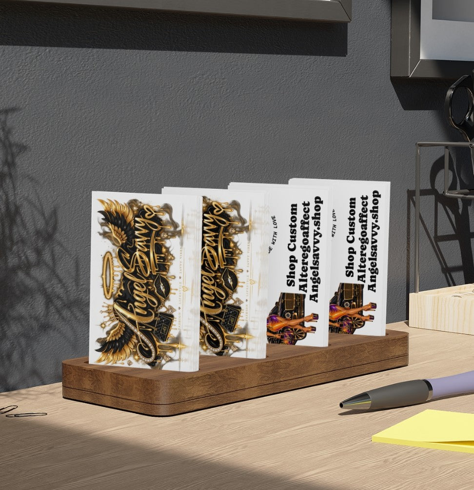 Angel Savvy Gold & Black Business Cards — Custom Boutique Branding (100 pcs)