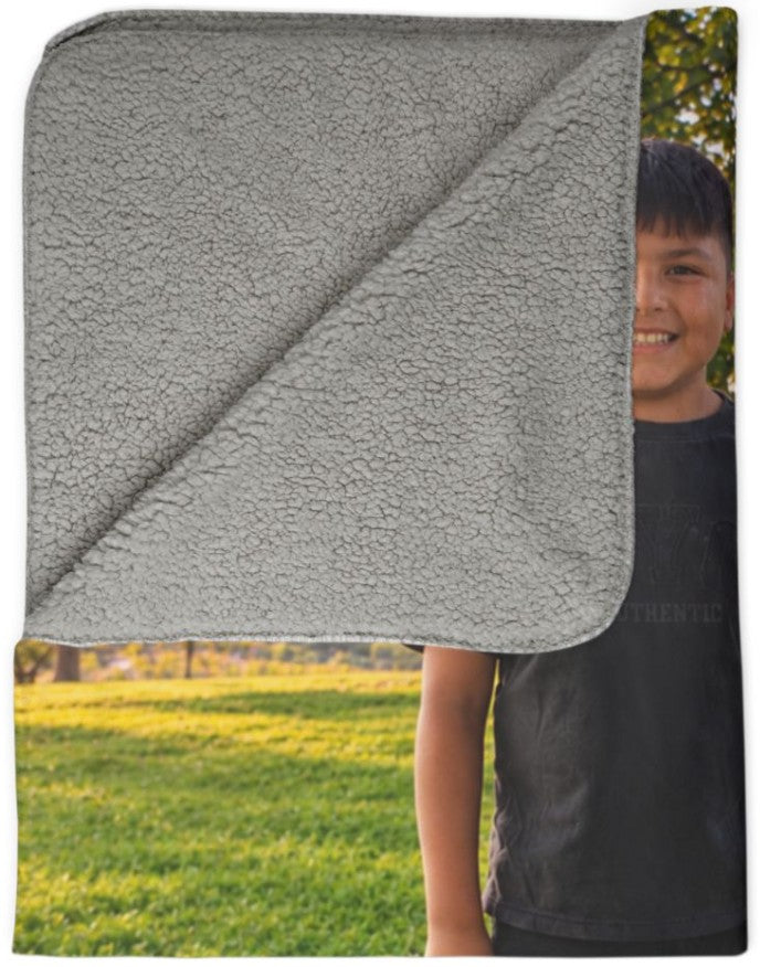 Personalized Photo Fleece Sherpa Blanket – Custom Family & Pet Picture Throw